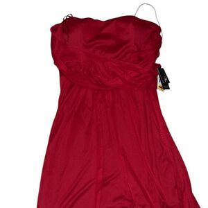 Adrianna Papell Red strapless mini dress with rhinestone details